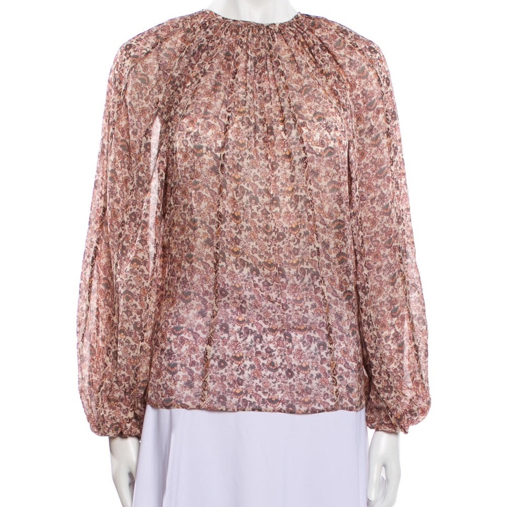 ULLA JOHNSON Silk Floral Blouse